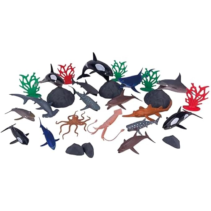 WENNO OCEAN ANIMALS 45 PCS PLAYSET IN SQUARE BUCKET - Image 3